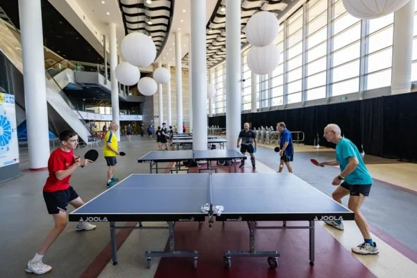 table tennis match action